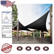 Custom 10' x 10' Black UV Blockage Shade Sail, Durable Design & 3-