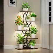 44" Tall Plant Stand with Grow Lights – 5-Tier Metal Corner Shelf for Indoor Pla