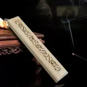 9" Chinese Bamboo Incense Burner Stick Holder Incense Box Burner Ash Catcher