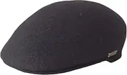 [Jacaru] 1850 Warm Aston Felt Waterproof Drivers Flat Hat, Black, Large (58-59cm)