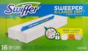 Swiffer Sweeper X-Large Dry Sweeping Cloths Refills, Unscented 16 ea (Pack of 2)