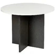 Velocity Round Table 900mm White and Ironstone