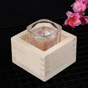 日式清酒杯日本木制酒杯特色正方形創意清酒杯日式清酒木杯具木杯