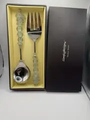 Simplydesignz Modern Metals Fancy Fork & Spoon Salad Serving Set, New in box
