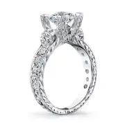 Incredibly Beautiful Design from "Gregorio" 1.15ctw Platinum Diamond Semi Mount
