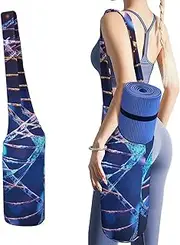 JKLQWH DNA Genetic Helix Printed Yoga Mat Bag Long Tote with Pockets for Your Yoga Accessories Exercise Yoga Mat Carrier Holder Multi-Functional Storage Bag Holds Most Pilates Mats