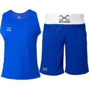 Sting Mens Mettle Blue Boxing Singlet & Shorts