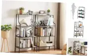 Book Shelf, 4 Tier Bookshelves, Wood and Steel Frame Storage Shelves, Free