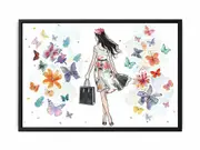Butterfly Girl Framed Print Fine Art Poster Print