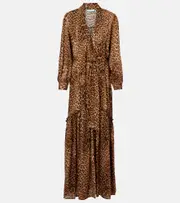 [Melissa Odabash] Melissa Odabash Skylar leopard-print maxi dress AU 10 brown