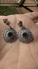 Lovely Natural Amethyst Peridot Earrings Set In 925 Silver.