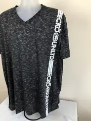 Ecko Unltd. Men's Black Spacedye S/S W/ Side Logo V-Neck T-Shirt Size 3XL