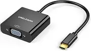 USB Type-c to VGA Adapter Cable 23CM 1-Pack Red,Thunderbolt 3/4 to VGA Adapter Compatible with iPhone 15 Pro/Max, MacBook Pro/Air 2023, iPad Pro, iMac, S23, XPS 17, Surface Book 3 and More