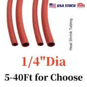 Heat Shrink Tubing Waterproof 3:1 Marine Shrinkable Sleeves 1/4" Dia Red US