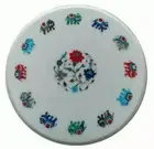Round White Marble Table Elephant Precious Stone Design Console Furniture Decors