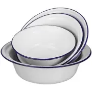 Kichvoe Enamel Bowl Set 4pcs Enamel Mixing Bowls Vintage Metal Nesting Bowls