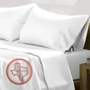Cotton King Size Sheet Set 600 Thread Count 4 PC Deep Pocket Fitted and Flat S