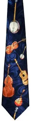 BANJO VIOLIN NECKTIE NEW TIE CELLO MANDOLIN STRING INSTRUMENT MUSIC BAND STUDENT