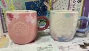 Starbucks Original Sakura 2019 Bright pink Pair Mug Cup(No box) Super Rare F/S