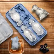 4 Cavity Puppy Dog Ice Cube Dog Shape Ice Cube Making Mold Ice Cube Tray DIY W