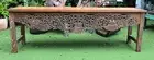 Long Distressed Hand Carved Timber Entry Table Console Hall Table Balinese Boho