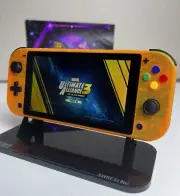 Transparent Orange - Black Accents Colorful ABXY - Custom Nintendo Switch Lite