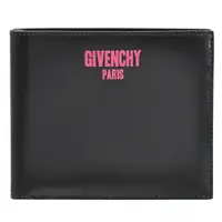 在飛比找ETMall東森購物網優惠-Givenchy 紀梵希品牌LOGO印花小牛皮八卡短夾.黑