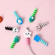 10 PCS Colorful Silicone Charger Cable Protectors - Durable USB Cord Savers for iPhone, Android, and All Mobile Devices - Cute Cable Management Organizers for Charging Cables