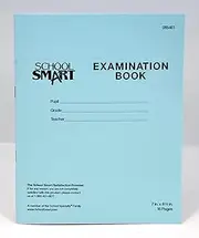 School Smart Examination Blue Books, 7 x 8-1/2 Inches, 16 Pages, Pack of 50