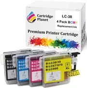 4 Pack (1BK,1C,1M.1Y) Compatible Ink for Brother LC-38 LC38 for Brother DCP145C DCP165C DCP195C DCP375CW MFC250C MFC255CW MFC257CW MFC290C MFC295CN