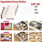4/8/12x Adjustable Drawer Dividers Partition Kitchen Storage Organizer Clapboard