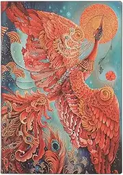 Firebird (Birds of Happiness) Midi Unlined Journal: Flexi softcover, 100 gsm, ribbon marker, memento pouch, book edge printing, no closure