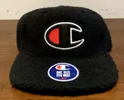 Champion 'Big C' Sherpa Fleece Leather Strapback Adjustable Hat