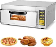 Countertop Electric Pizza Oven, 14 Inch Commercial Single Decker Pizza Oven, Pizza Drawer Toaster Oven, Stainless Steel Pizza Oven for Home Restaurant with Digital Display and One Touch Control
