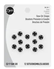 Dritz ~ (80-30-1) - Sew-On Snaps - 12 ct