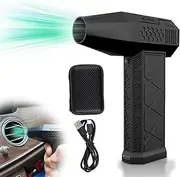 xinyee Electric Air Duster 130000RPM Compressed Air Duster Speed Adjustable Turbo Fan Built-in 2x1300mAh Rechargeable Battery Cordless Portable Jet Dry Blower with Magnetic Suction Nozzle for Home Gar