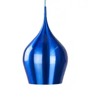 Elias Modern Classic Metal Wine Glass Pendant Light Lamp High Gloss Shiny Finish- Blue.