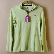 Masters Women's Magnolia Lane Tech Quarter Zip Pullover Small Lime Green NWT
