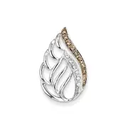 14K White Gold u0026 Rhod Real Diamond Pendant
