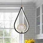 Modern LED Crystal Small Chandelier Hanging Teardrop Ceiling Light Fixture, A...