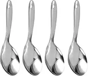 Ciieeo 4pcs Rice Paddle Spoon Stainless Steel Rice Scooper Non- Stick Food Serving Spoon Kitchen Rice Scoop Metal Cooking Utensil for Sticky Rice Maker Silver