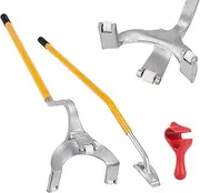 VEVOR Tire Mount Demount Tool, 571-622 mm Manual Steel Tire Changer Mount Demount Removal Tool, with Extra Bead Keeper, Tubeless Truck Bead Breaker, 3 PCS Tire Changing Tools, Orange