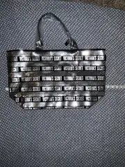Victoria’s Secret Black and Silver Sequin Large Canvas tote bag - NWT