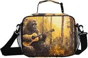 Sasquatch Guitar Funny Insulated Lunch Box for Women Men - Ideal for Work, Picnics - Includes Adjustable Shoulder Strap