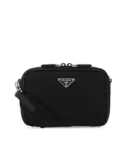 Prada Leather And Nylon Crossbody Bag