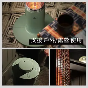 日本Aladdin 阿拉丁 適用8-15坪 0.2秒瞬熱石墨遠紅外線電暖器-綠/白 SH-G1100T