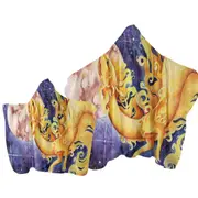 As the Sun Dances Yellow Dragon Art Towel with Hood
