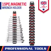 15 Wrench Magnetic Spanner Holder Rack Tool Screwdriver Organizer Workshop