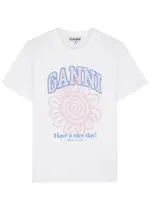 Ganni Printed Cotton T-shirt - White - S (UK 8-10 / S) S (UK 8-10 / S)