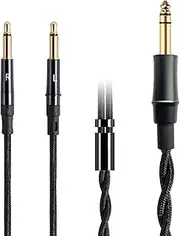 FAAEAL Audio Cable Compatible with Hifiman Sundara HE4XX HE400SE HE-350 Meze99 Classics Denon AH-D9200 Sony MDR Z1R Headphones 6.35mm(1/4") to Dual 3.5mm 6.5ft